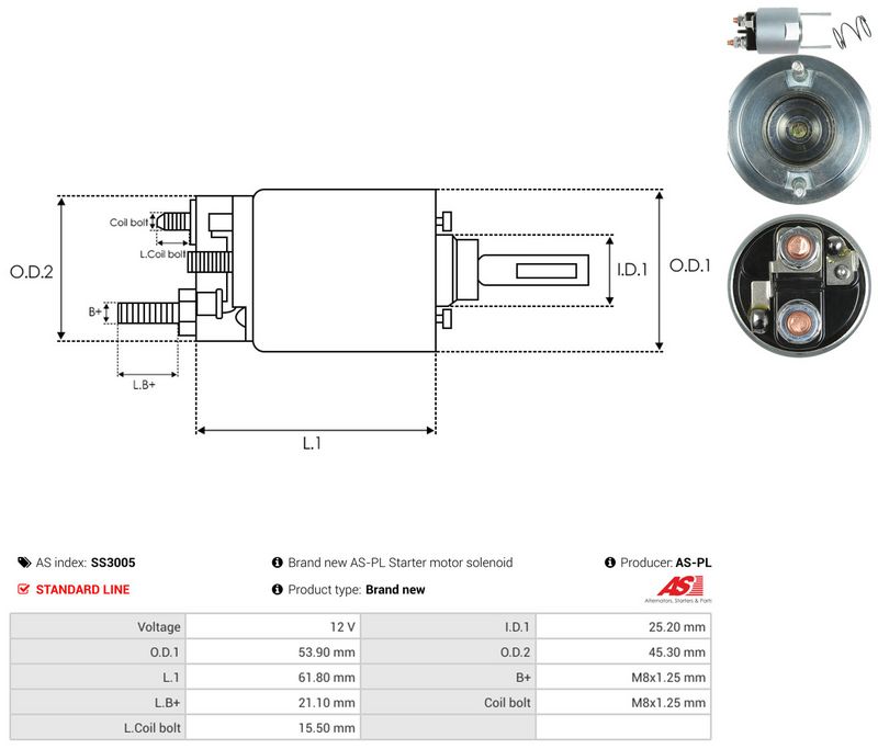 Magnetlülitus, starter, AS-PL SS3005