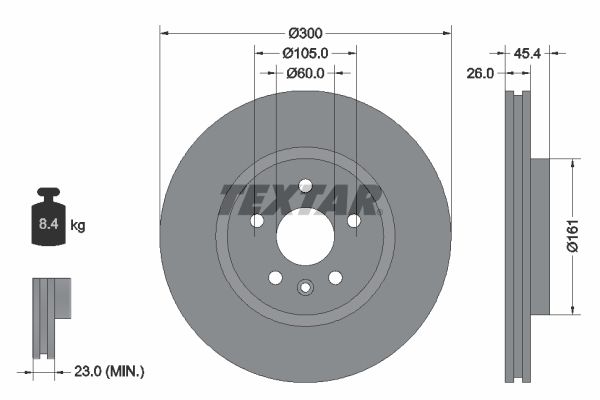 Гальмівний диск, Textar 92277205