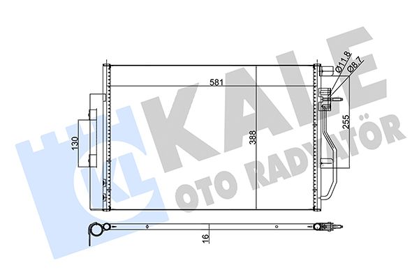 KALE CHEVROLET Радиатор кондиционера конденсатор Aveo, Tracker 11-, Opel Mokka