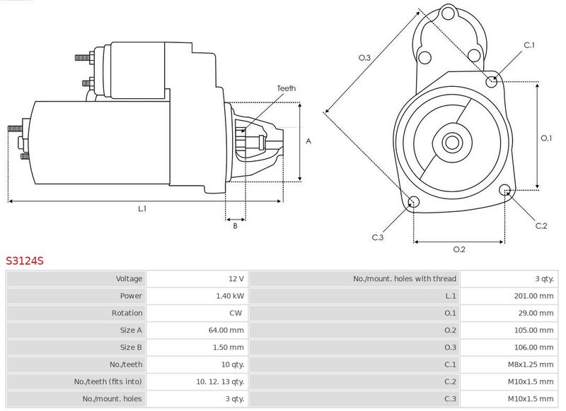 Стартер, Auto Starter S3124S