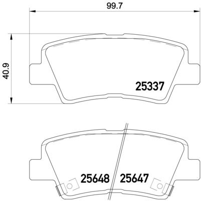 Комплект гальмівних накладок, дискове гальмо, Brembo P30054