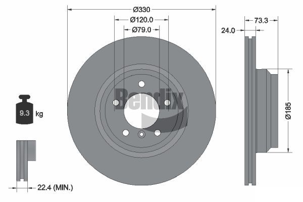 BENDIX Braking féktárcsa BDS1212HC