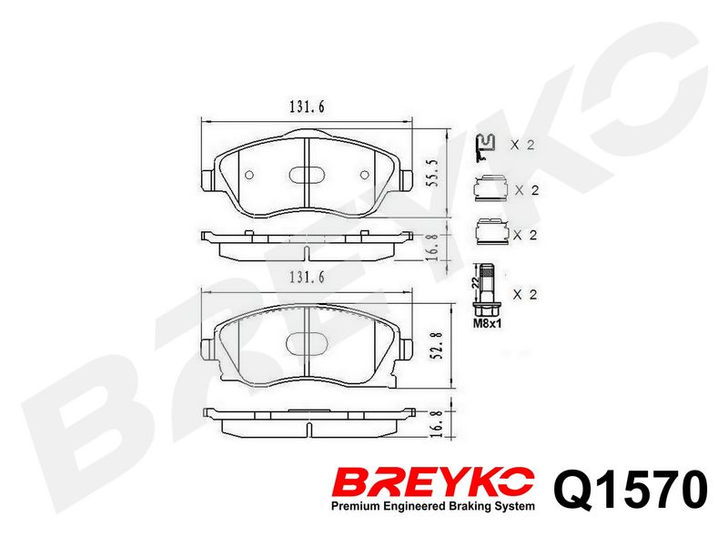DAVID VASCO Q1570 Brake Pad Set, disc brake