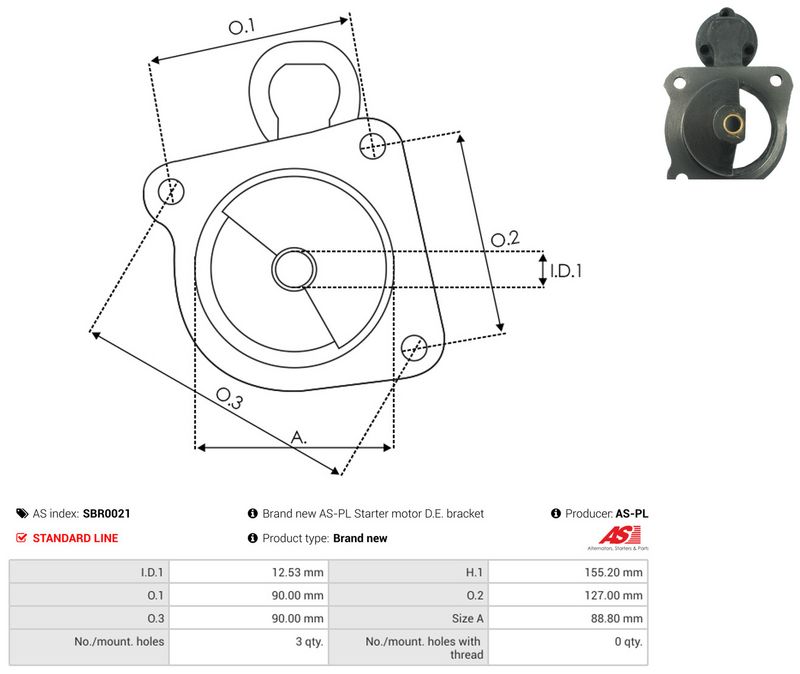 AS-PL SBR0021 Starter Lid, carburettor