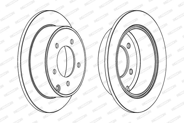 Гальмівний диск, повн., 262мм, кількість отворів 5, Ferodo DDF1762C