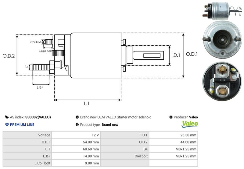 AS-PL SS3002(VALEO) Solenoid Switch, starter