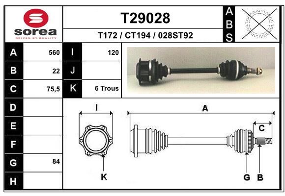 EAI hajtótengely T29028