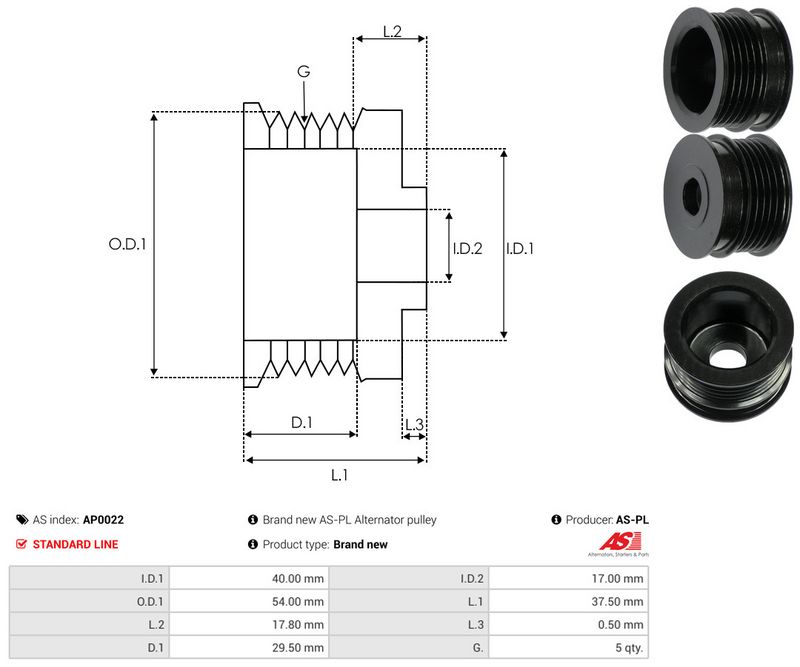 Rihmaratas, generaator, AS-PL AP0022