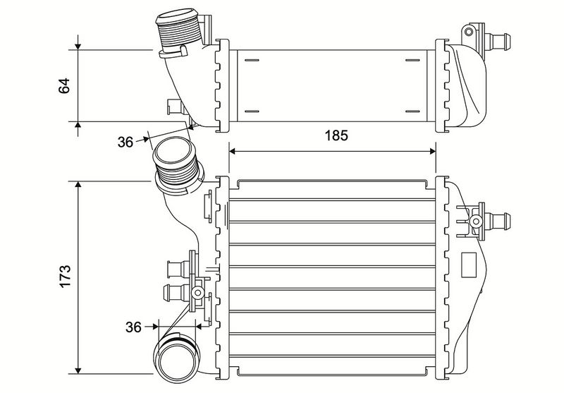 VALEO Tarpinis suslėgto oro aušintuvas, kompresorius