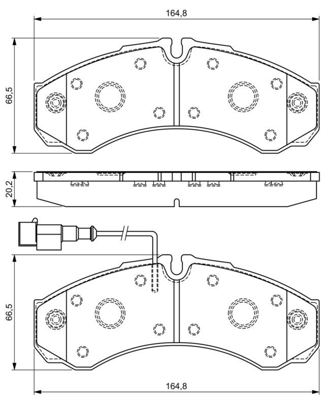 Piduriklotsi komplekt, ketaspidur, BOSCH 0 986 494 239