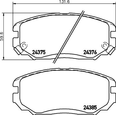 Комплект гальмівних накладок, дискове гальмо, Hella Pagid 8DB355012-461