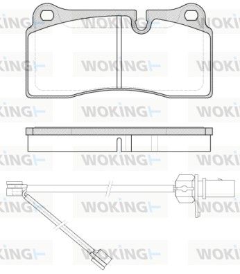 Комплект гальмівних накладок, дискове гальмо, Woking P8833.21