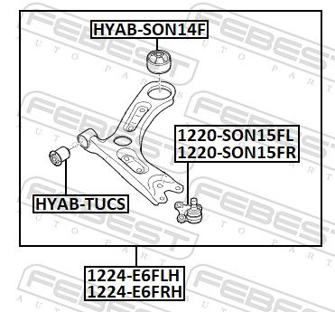 Важіль підвіски, підвіска коліс, Febest 1224E6FLH