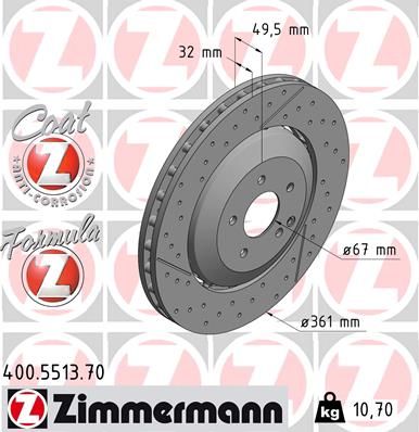 Гальмівний диск, Zimmermann 400.5513.70