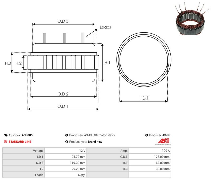 Staator, generaator, AS-PL AS3005