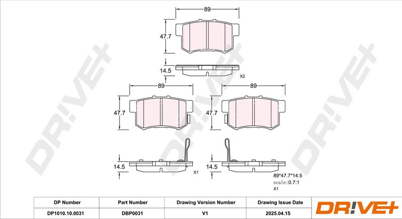Set placute frana,frana disc DP1010.10.0031 Dr!ve+
