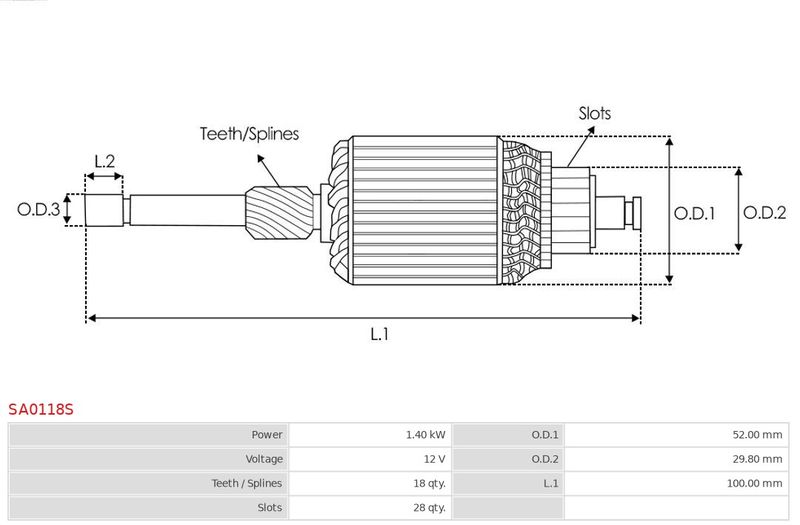 Анкер, стартер, Auto Starter SA0118S