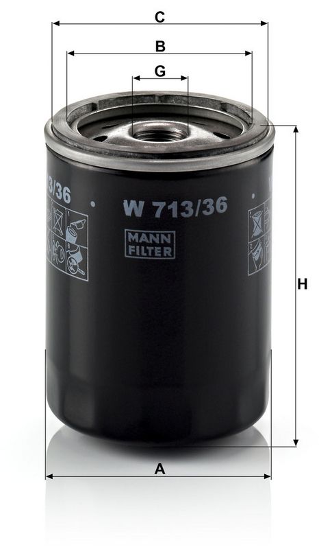 Õlifilter, MANN-FILTER W 713, 36