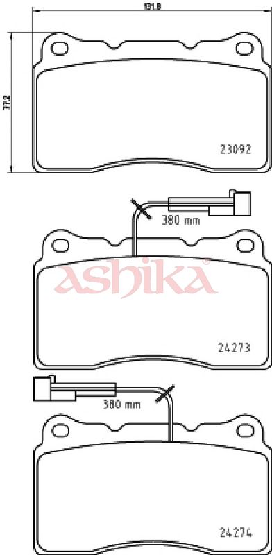 ASHIKA 50-00-0207 Brake Pad Set, disc brake