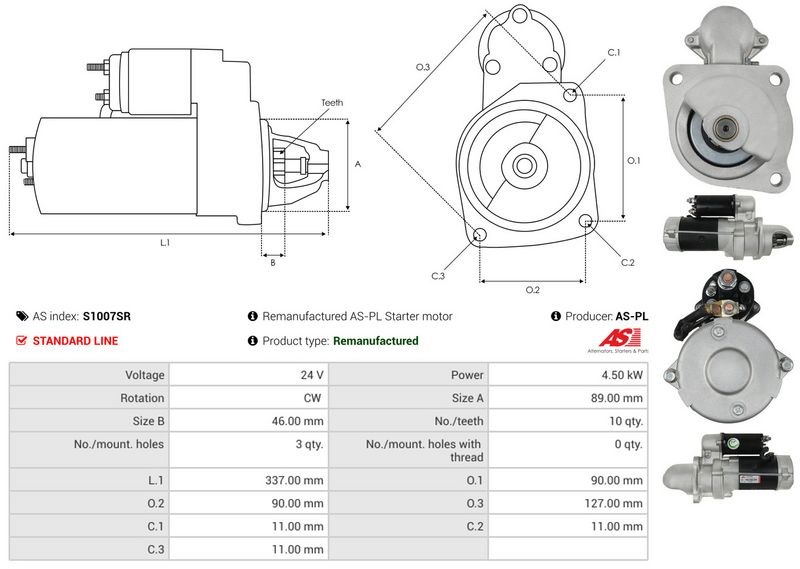 AS-PL S1007SR Starteris
