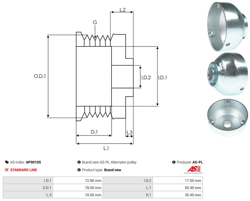 Rihmaratas, generaator, AS-PL AP9010S