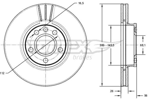 TOMEX Brakes féktárcsa TX 71-33