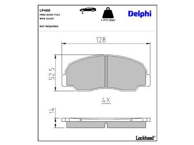 DELPHI LP400 - Brake Pad Set, disc brake