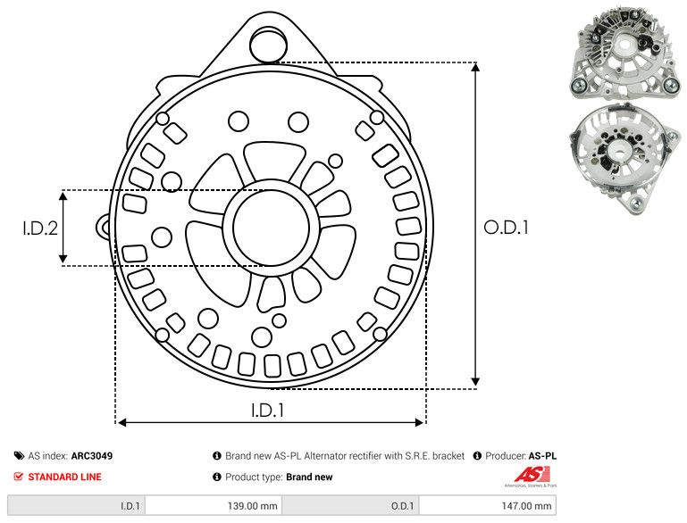 Kaitsekate, generaator, AS-PL ARC3049