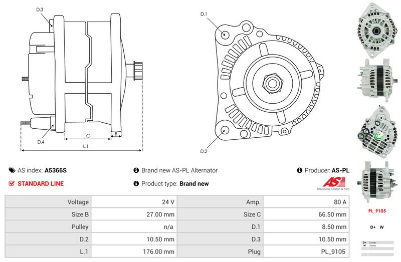 AS-PL A5366S Alternator