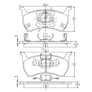 Комплект гальмівних накладок, дискове гальмо, Nipparts J3603001