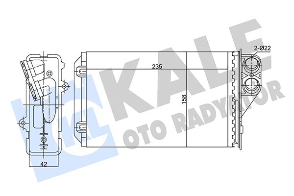 Теплообмінник, система опалення салону, Kale Oto Radyatör 346475