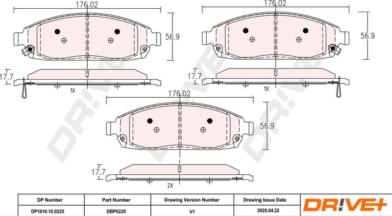 Set placute frana,frana disc DP1010.10.0225 Dr!ve+