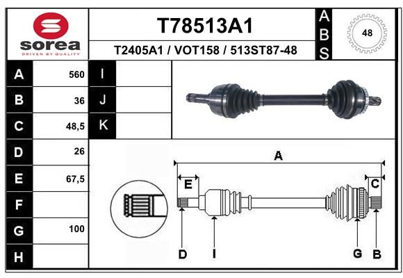 EAI hajtótengely T78513A1