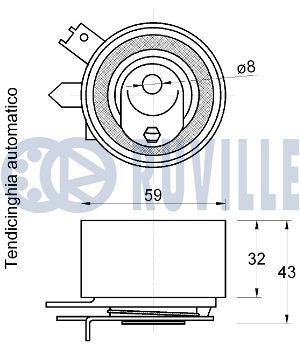 Натяжний ролик, зубчастий ремінь, Ruville 542736