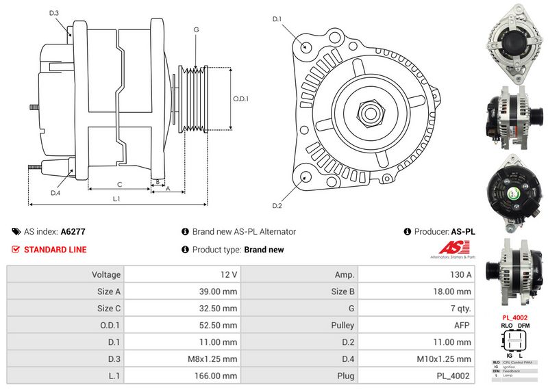 AS-PL A6277 Alternator