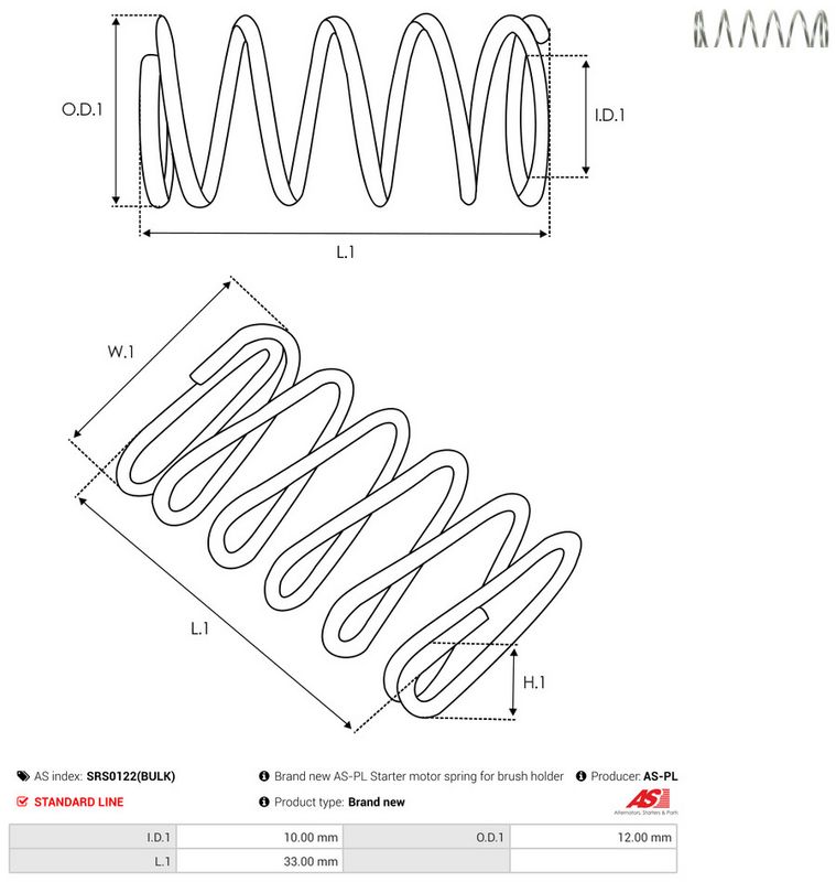 AS-PL SRS0122(BULK) Repair Kit, starter