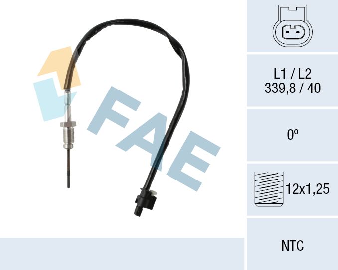 Sensor, temp. gas escape