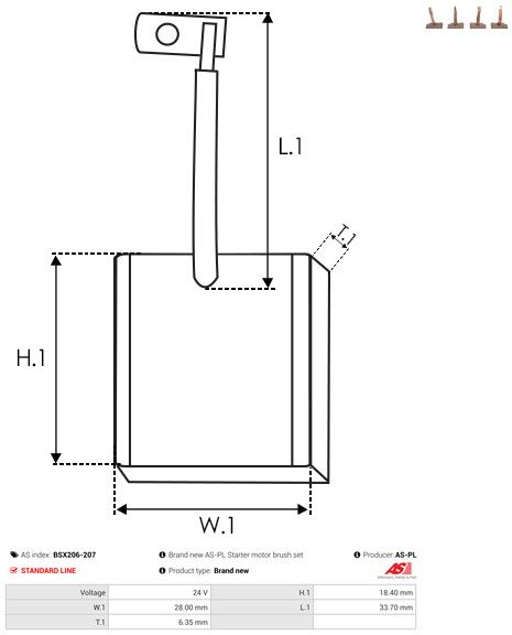 Süsinikuhari, starter, AS-PL BSX206-207