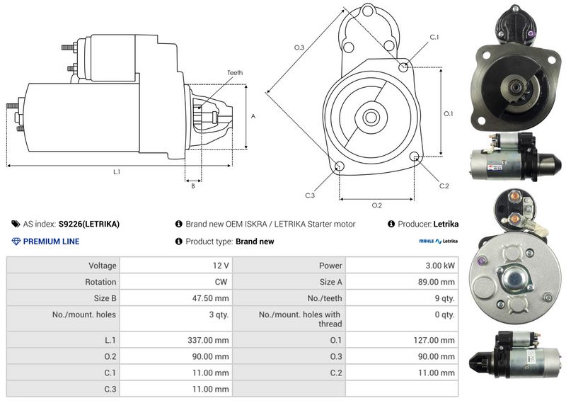 AS-PL S9226(LETRIKA) Starter