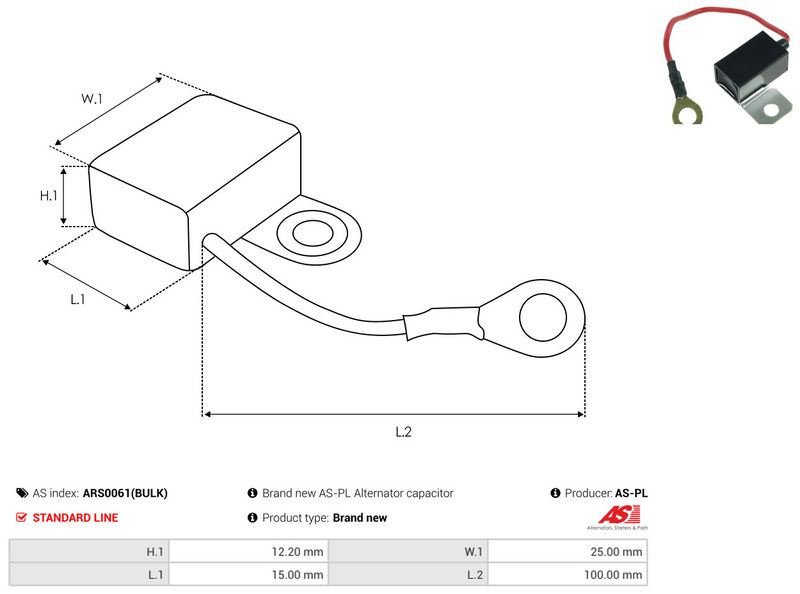 AS-PL ARS0061(BULK) Repair Set, alternator