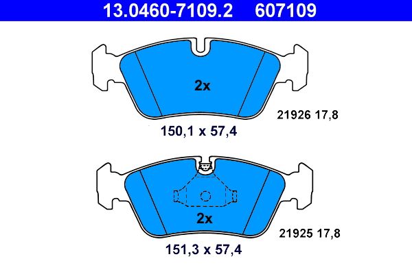 Set placute frana,frana disc 13.0460-7109.2 ATE