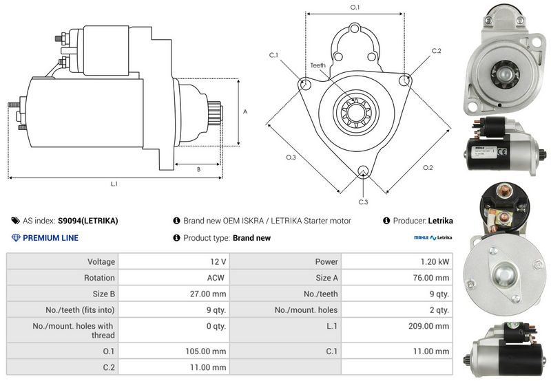 AS-PL S9094(LETRIKA) Starter