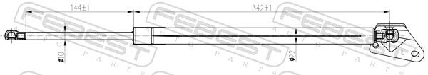 FEBEST 01117-010LH Gas Spring, boot/cargo area