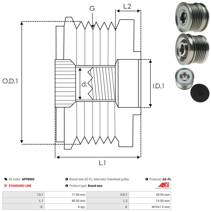 AS-PL AFP0005 Alternator Freewheel Clutch