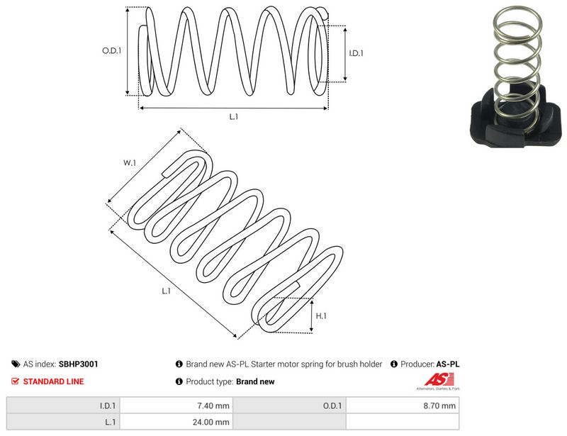 Remondikomplekt, Starter, AS-PL SBHP3001