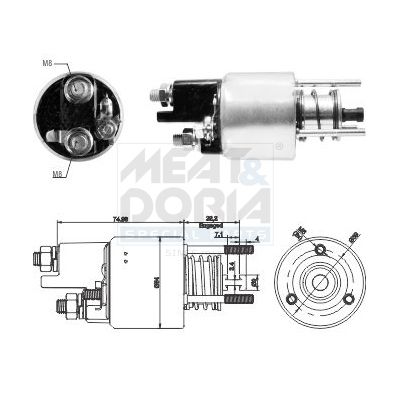 MEAT & DORIA Magneetschakelaar, startmotor 46287