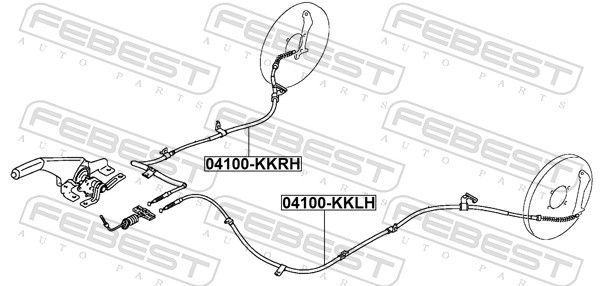 Тросовий привод, стоянкове гальмо, Febest 04100-KKRH