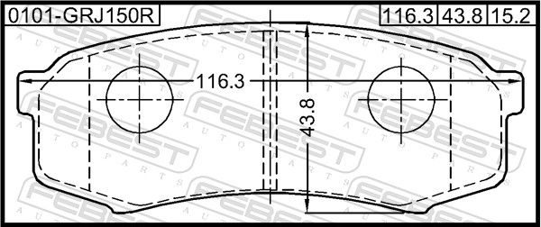 Комплект гальмівних накладок, дискове гальмо, Febest 0101-GRJ150R