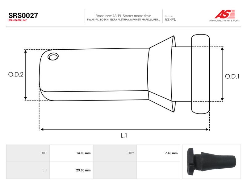 Remondikomplekt, Starter, AS-PL SRS0027