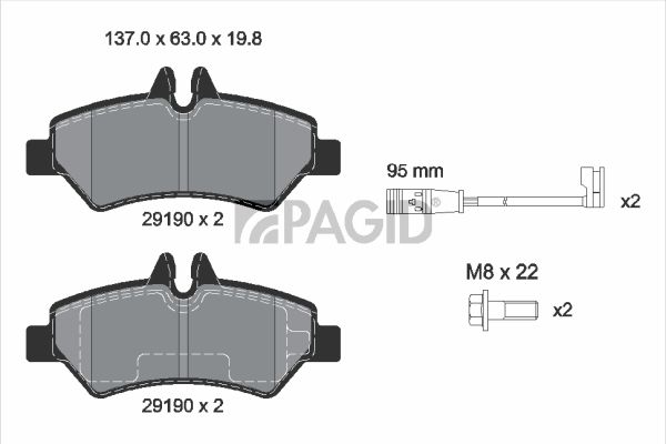 Sada brzdových destiček, kotoučová brzda C3016N